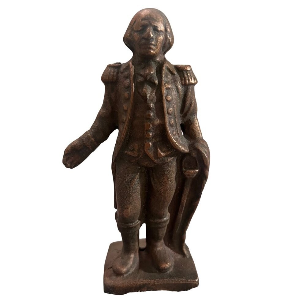 Vintage George Washington Cast Iron Coin Bank Statue